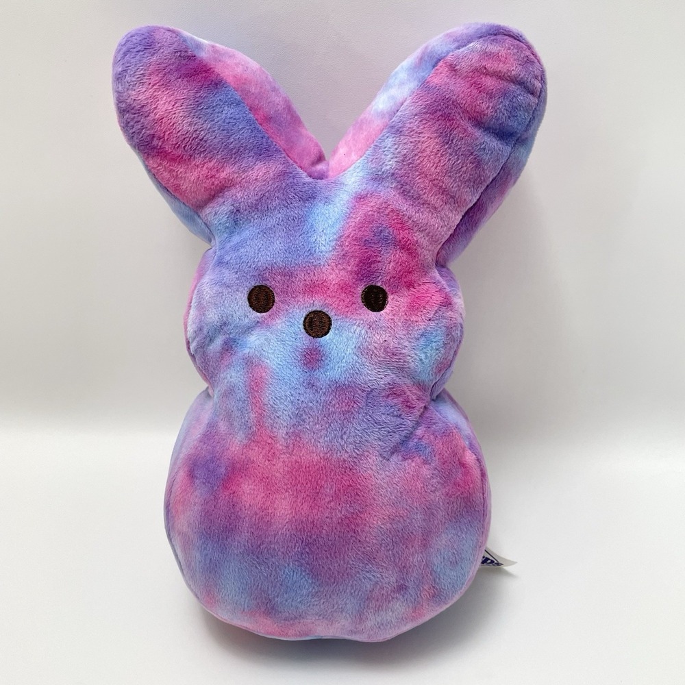 Peeps Bunny Rabbit Plush Toy Blue Pink Tie Dye‎ Pillow Stuffed Animal 13"